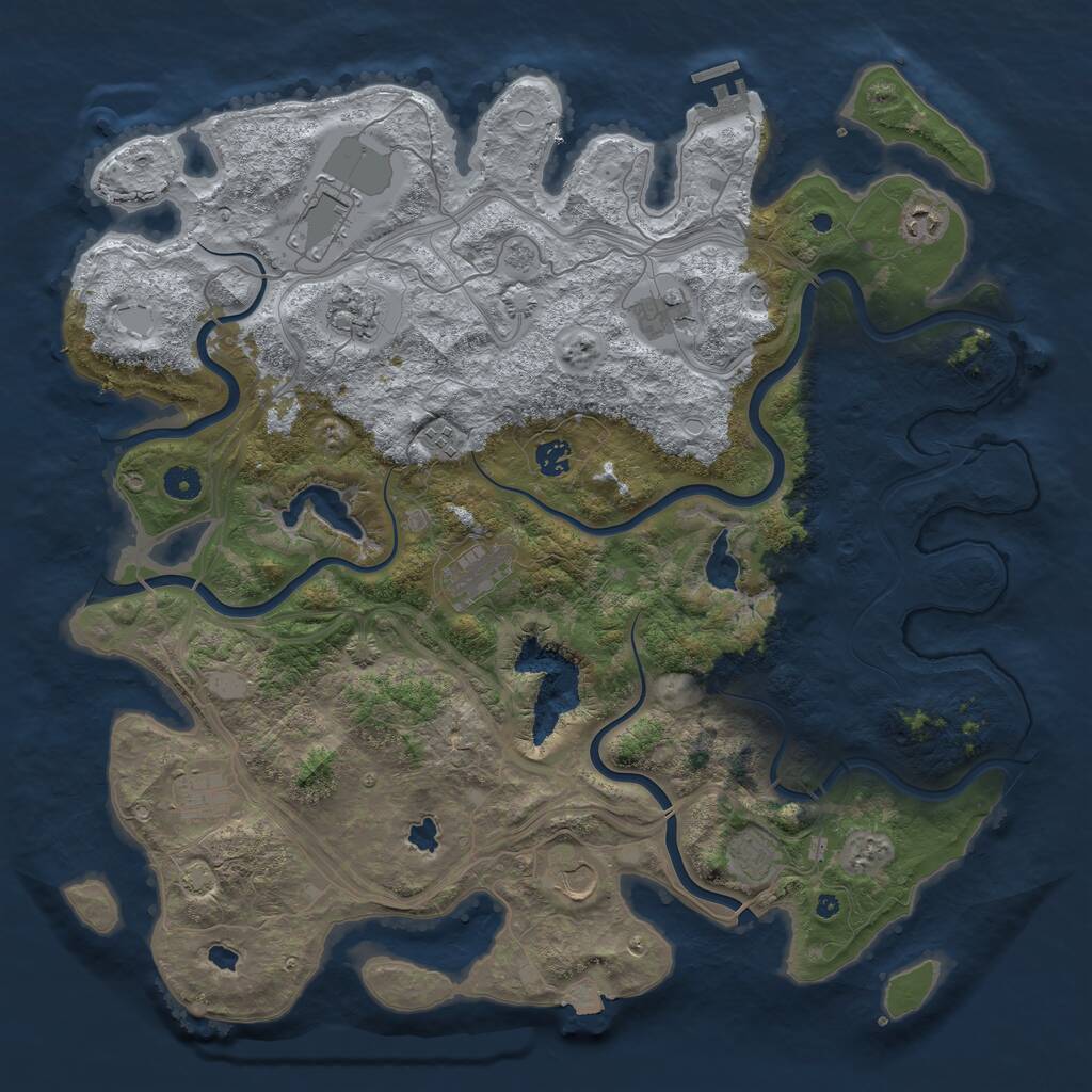 Rust Map: Procedural Map, Size: 4500, Seed: 574563340, 15 Monuments
