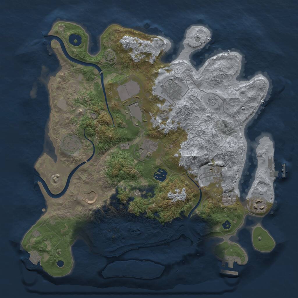Rust Map: Procedural Map, Size: 3500, Seed: 738267912, 15 Monuments