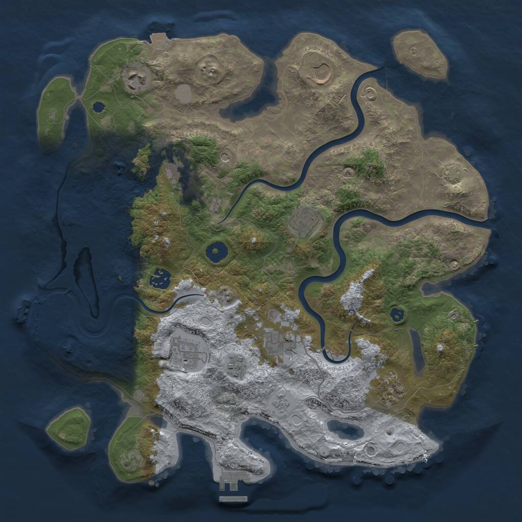 Rust Map: Procedural Map, Size: 3750, Seed: 132267293, 15 Monuments