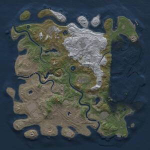 Thumbnail Rust Map: Procedural Map, Size: 4500, Seed: 64095622, 16 Monuments
