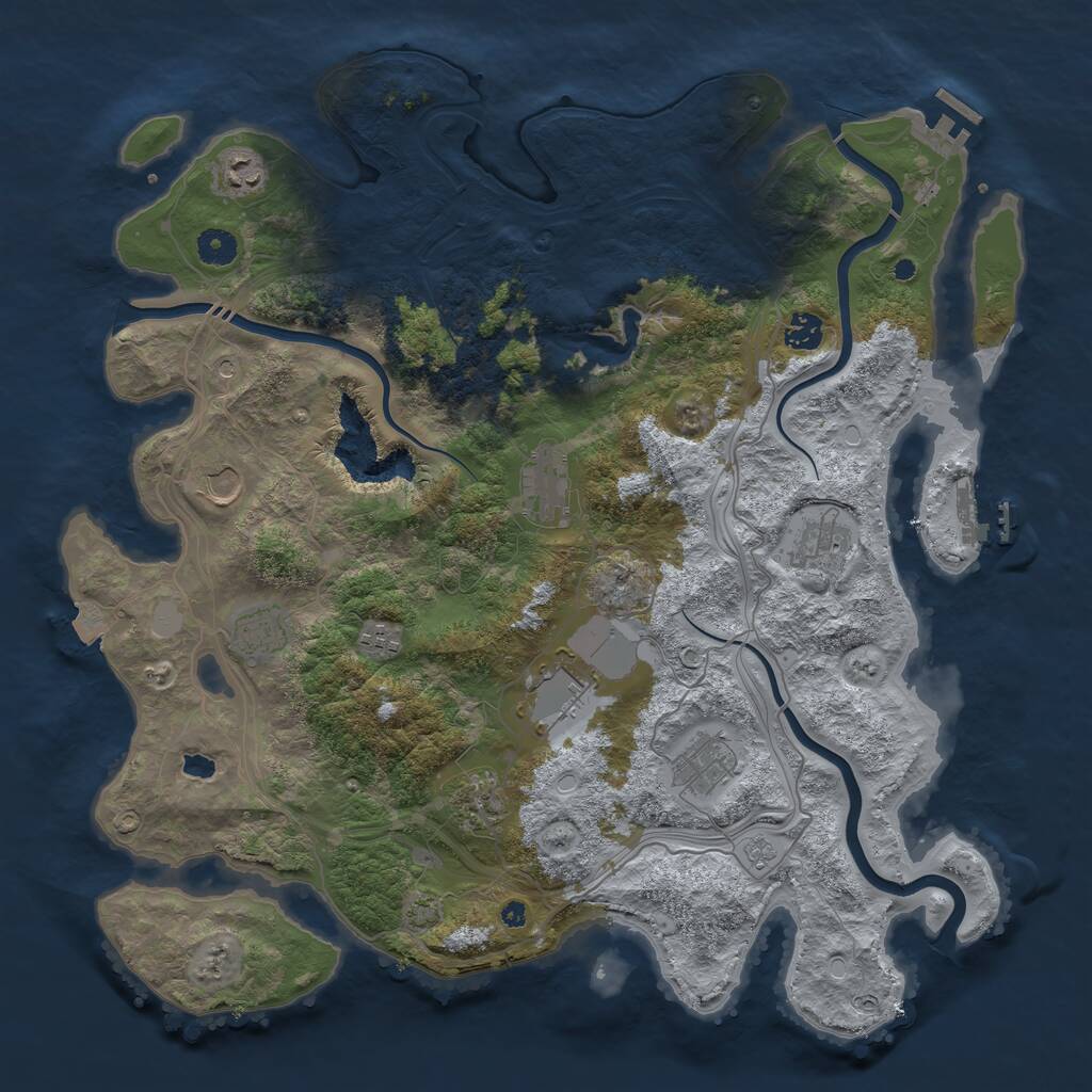 Rust Map: Procedural Map, Size: 4250, Seed: 251562731, 16 Monuments