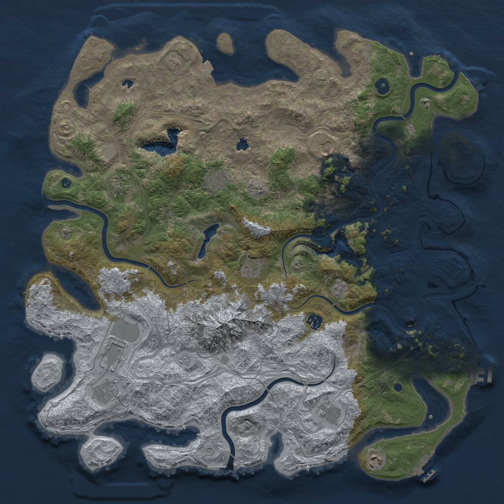 Rust Map: Procedural Map, Size: 5000, Seed: 10870800, 16 Monuments