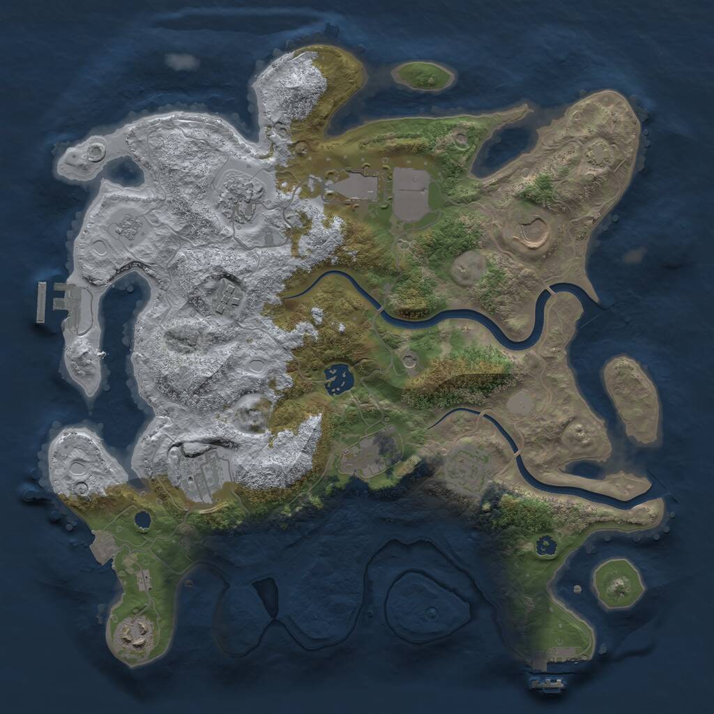 Rust Map: Procedural Map, Size: 3500, Seed: 168906956, 15 Monuments
