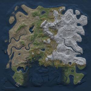 Thumbnail Rust Map: Procedural Map, Size: 5000, Seed: 948287635, 17 Monuments