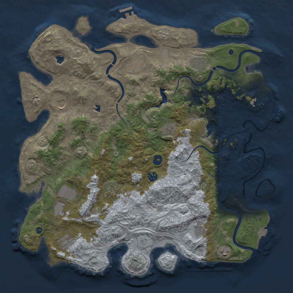Rust Map: Procedural Map, Size: 4500, Seed: 918000456, 17 Monuments