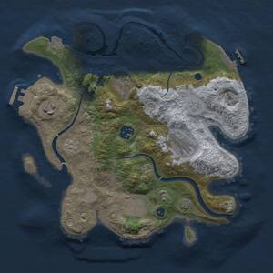 Thumbnail Rust Map: Procedural Map, Size: 3000, Seed: 1971919140, 12 Monuments