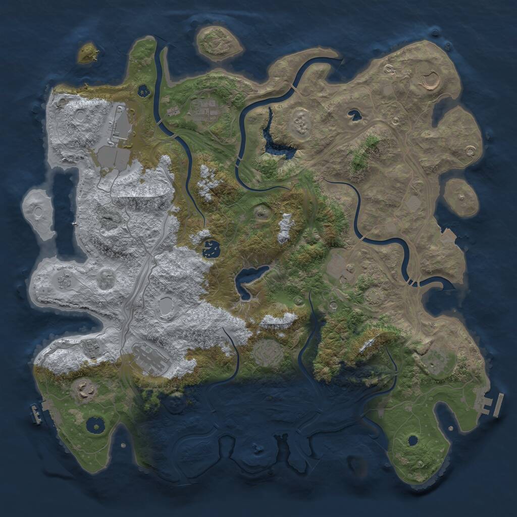 Rust Map: Procedural Map, Size: 4250, Seed: 1468873525, 16 Monuments