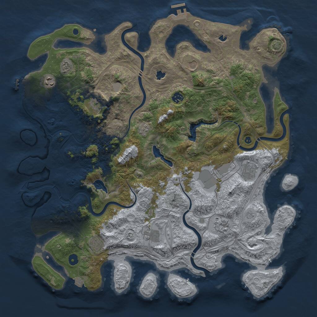 Rust Map: Procedural Map, Size: 4500, Seed: 9896514, 16 Monuments