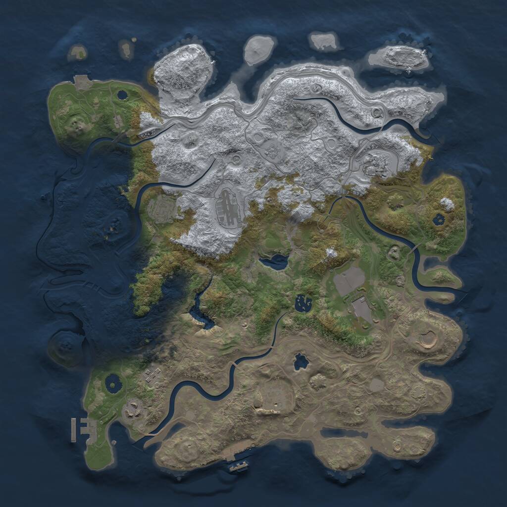 Rust Map: Procedural Map, Size: 4250, Seed: 2144777789, 15 Monuments