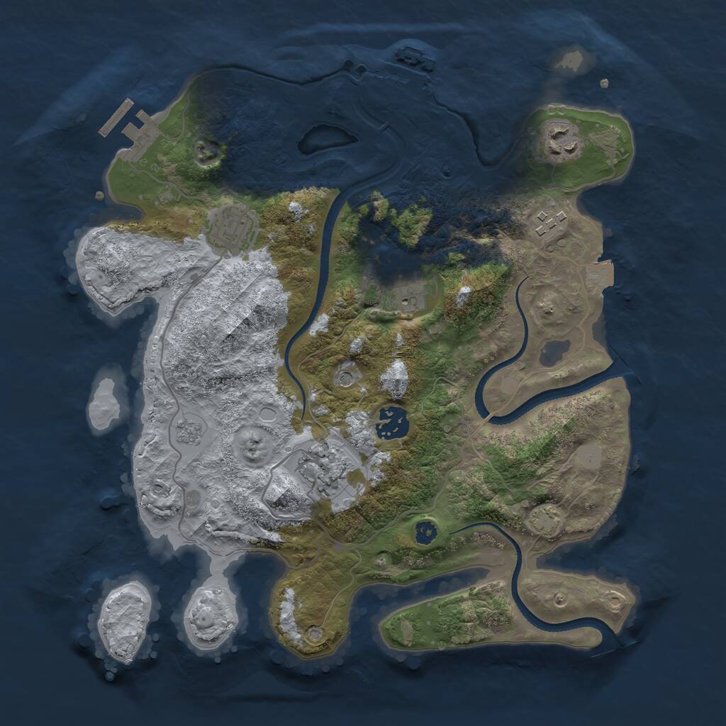 Rust Map: Procedural Map, Size: 3200, Seed: 12379, 12 Monuments