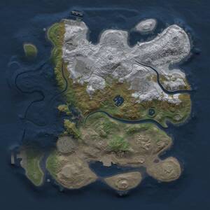 Thumbnail Rust Map: Procedural Map, Size: 3000, Seed: 910632727, 12 Monuments