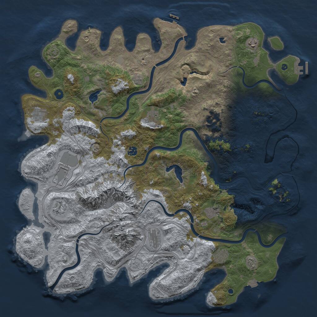 Rust Map: Procedural Map, Size: 5000, Seed: 200837526, 17 Monuments