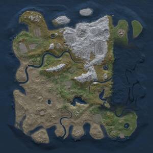 Thumbnail Rust Map: Procedural Map, Size: 4096, Seed: 1032791232, 16 Monuments