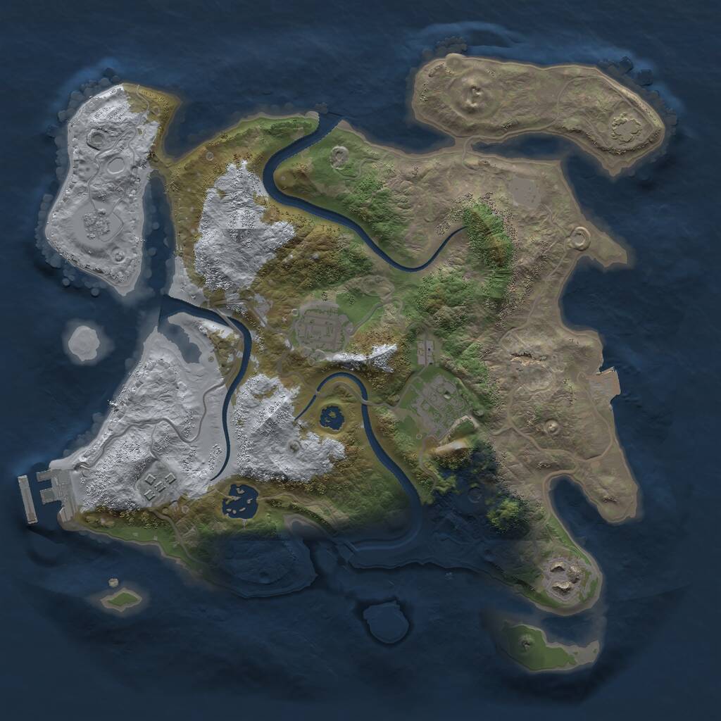 Rust Map: Procedural Map, Size: 3000, Seed: 1248911522, 10 Monuments