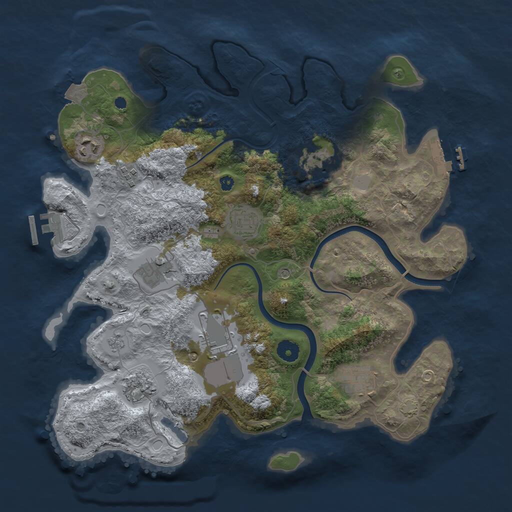 Rust Map: Procedural Map, Size: 3500, Seed: 253, 14 Monuments
