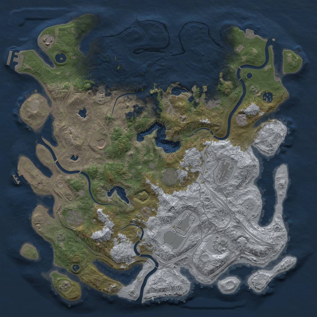 Rust Map: Procedural Map, Size: 4500, Seed: 437957025, 16 Monuments
