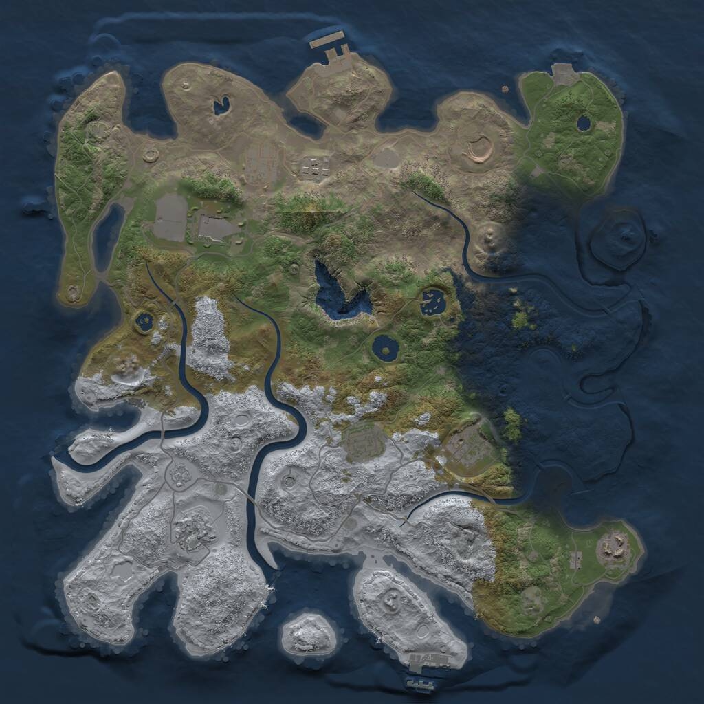 Rust Map: Procedural Map, Size: 4000, Seed: 102052026, 15 Monuments