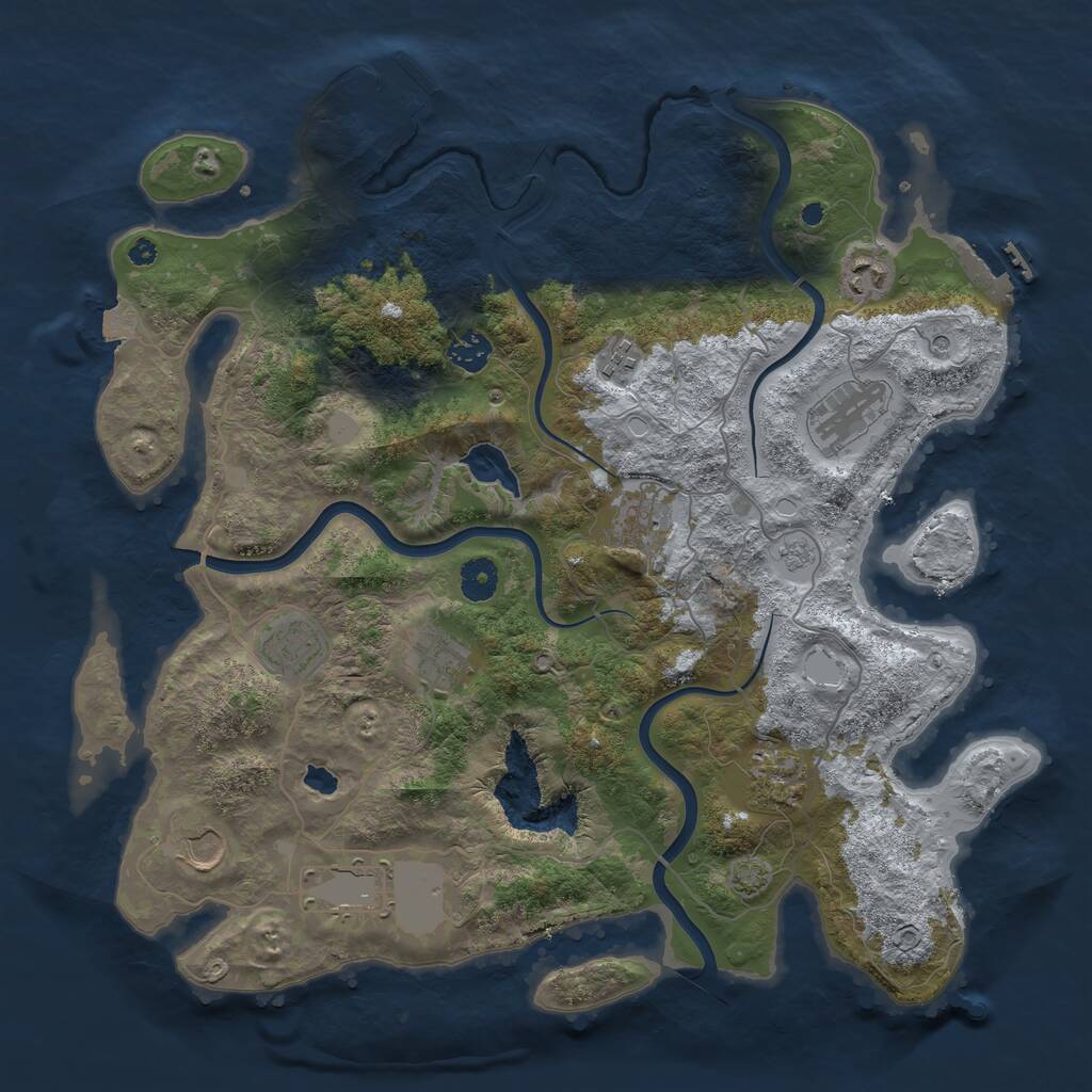 Rust Map: Procedural Map, Size: 4000, Seed: 2005418429, 16 Monuments