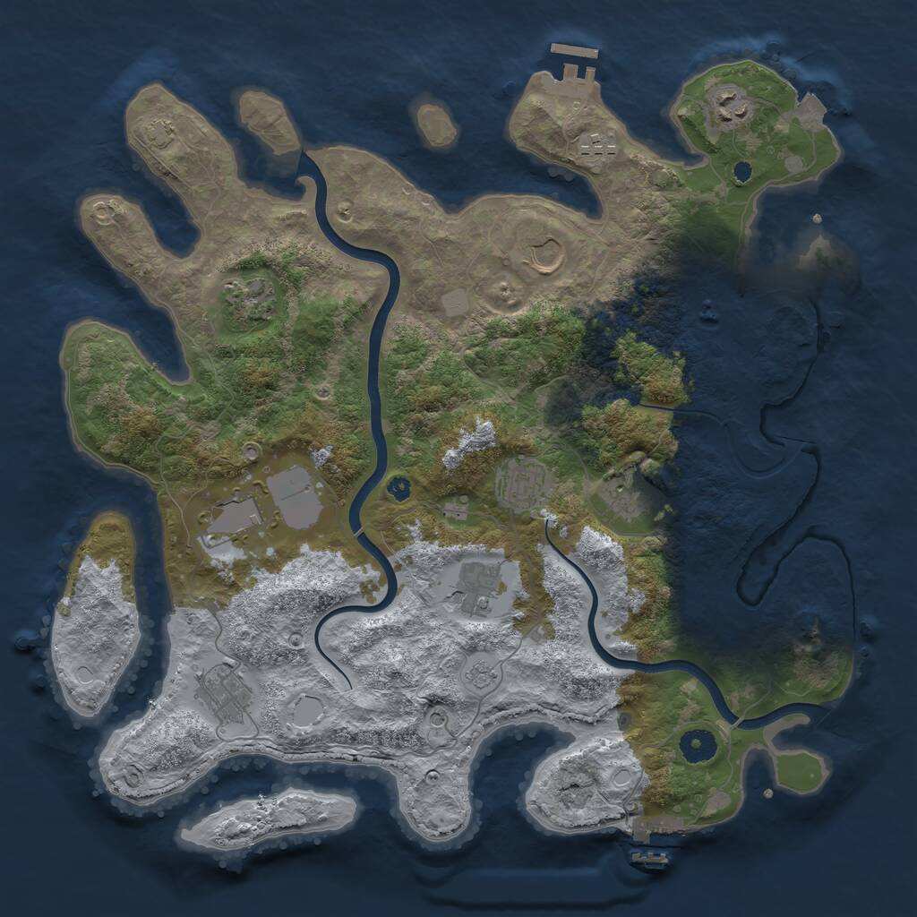 Rust Map: Procedural Map, Size: 3911, Seed: 1620986914, 15 Monuments