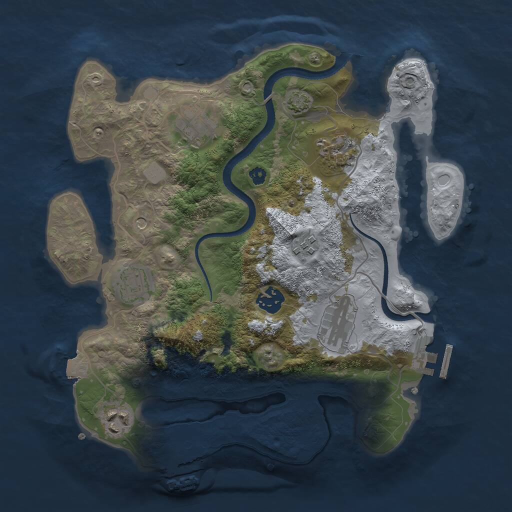 Rust Map: Procedural Map, Size: 3000, Seed: 48396, 12 Monuments