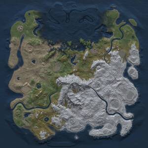 Thumbnail Rust Map: Procedural Map, Size: 5000, Seed: 304001406, 17 Monuments