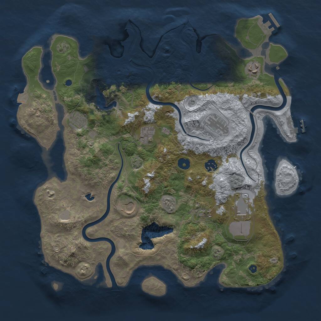 Rust Map: Procedural Map, Size: 4000, Seed: 9765435, 14 Monuments