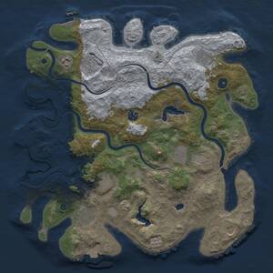 Thumbnail Rust Map: Procedural Map, Size: 4000, Seed: 1049503460, 15 Monuments