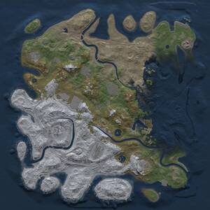 Thumbnail Rust Map: Procedural Map, Size: 4350, Seed: 842433331, 17 Monuments