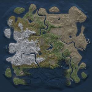 Thumbnail Rust Map: Procedural Map, Size: 4500, Seed: 327968697, 17 Monuments