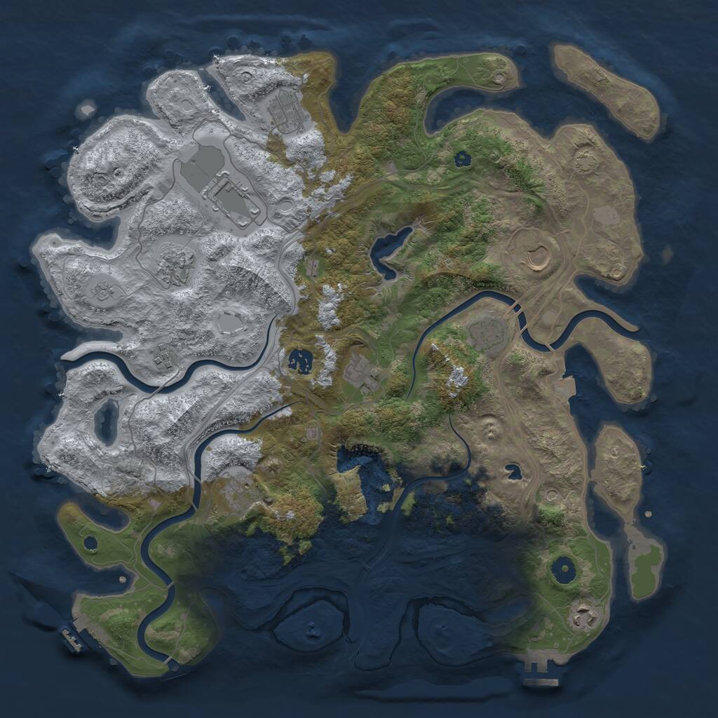 Rust Map: Procedural Map, Size: 4250, Seed: 1740758796, 16 Monuments