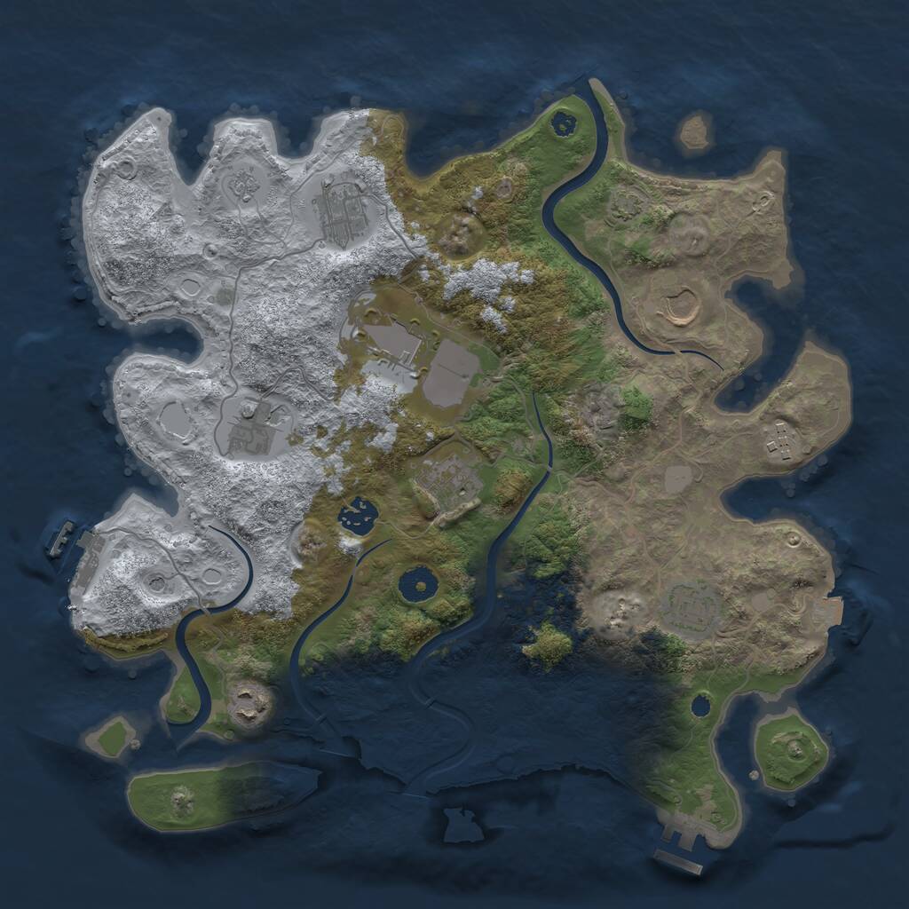 Rust Map: Procedural Map, Size: 3700, Seed: 534002016, 15 Monuments
