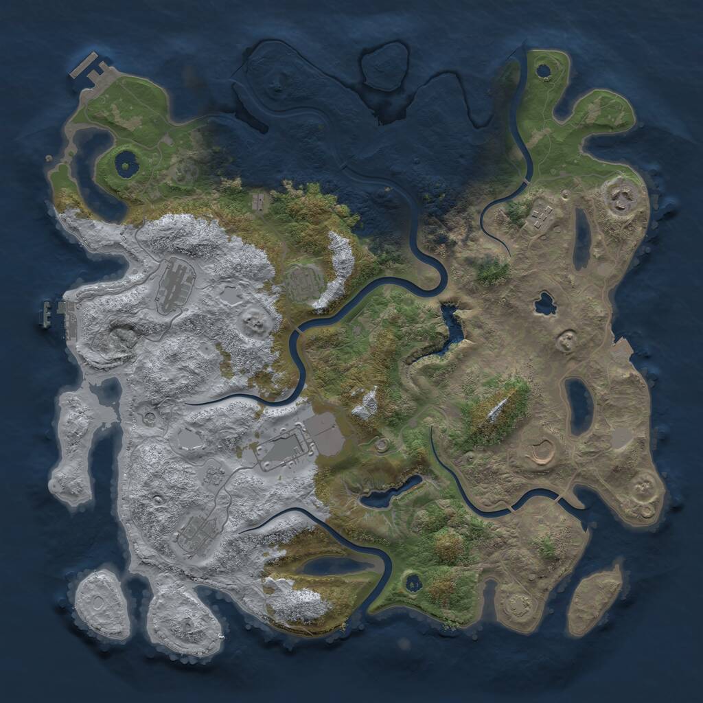 Rust Map: Procedural Map, Size: 4200, Seed: 641696943, 13 Monuments