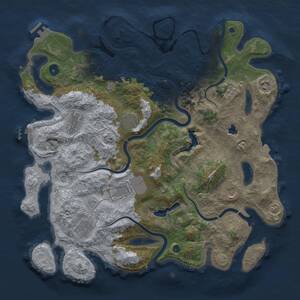 Thumbnail Rust Map: Procedural Map, Size: 4200, Seed: 641696943, 13 Monuments