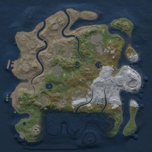 Thumbnail Rust Map: Procedural Map, Size: 3500, Seed: 2021957907, 14 Monuments