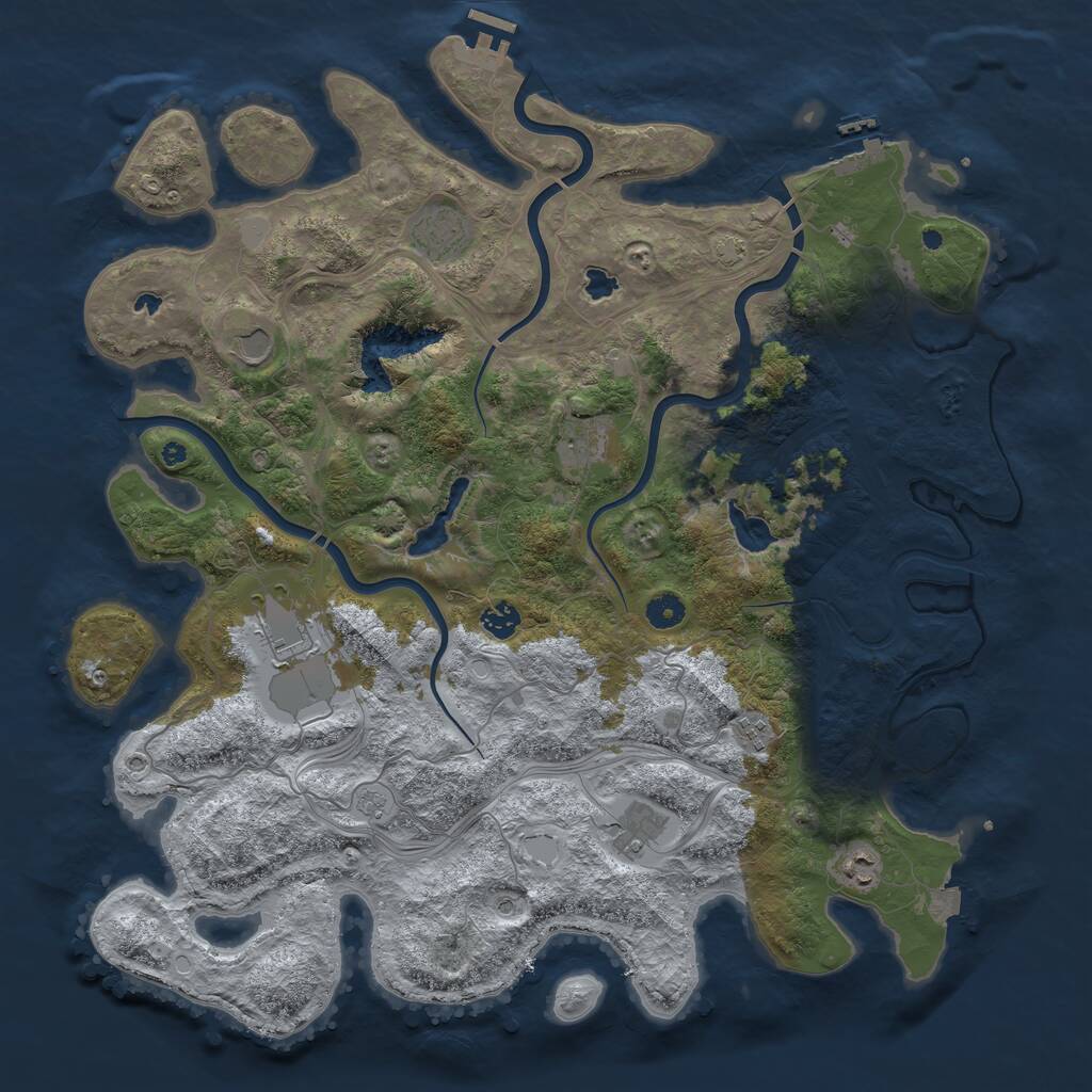 Rust Map: Procedural Map, Size: 4500, Seed: 1655609902, 14 Monuments