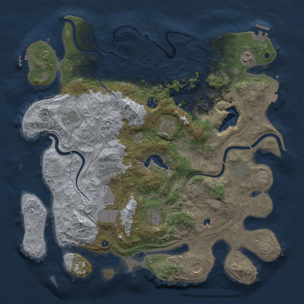 Rust Map: Procedural Map, Size: 4250, Seed: 938520740, 16 Monuments