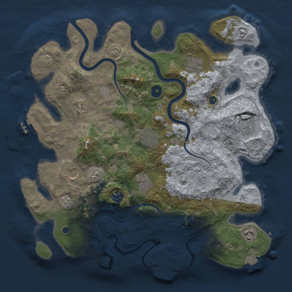 Rust Map: Procedural Map, Size: 3750, Seed: 707155188, 15 Monuments