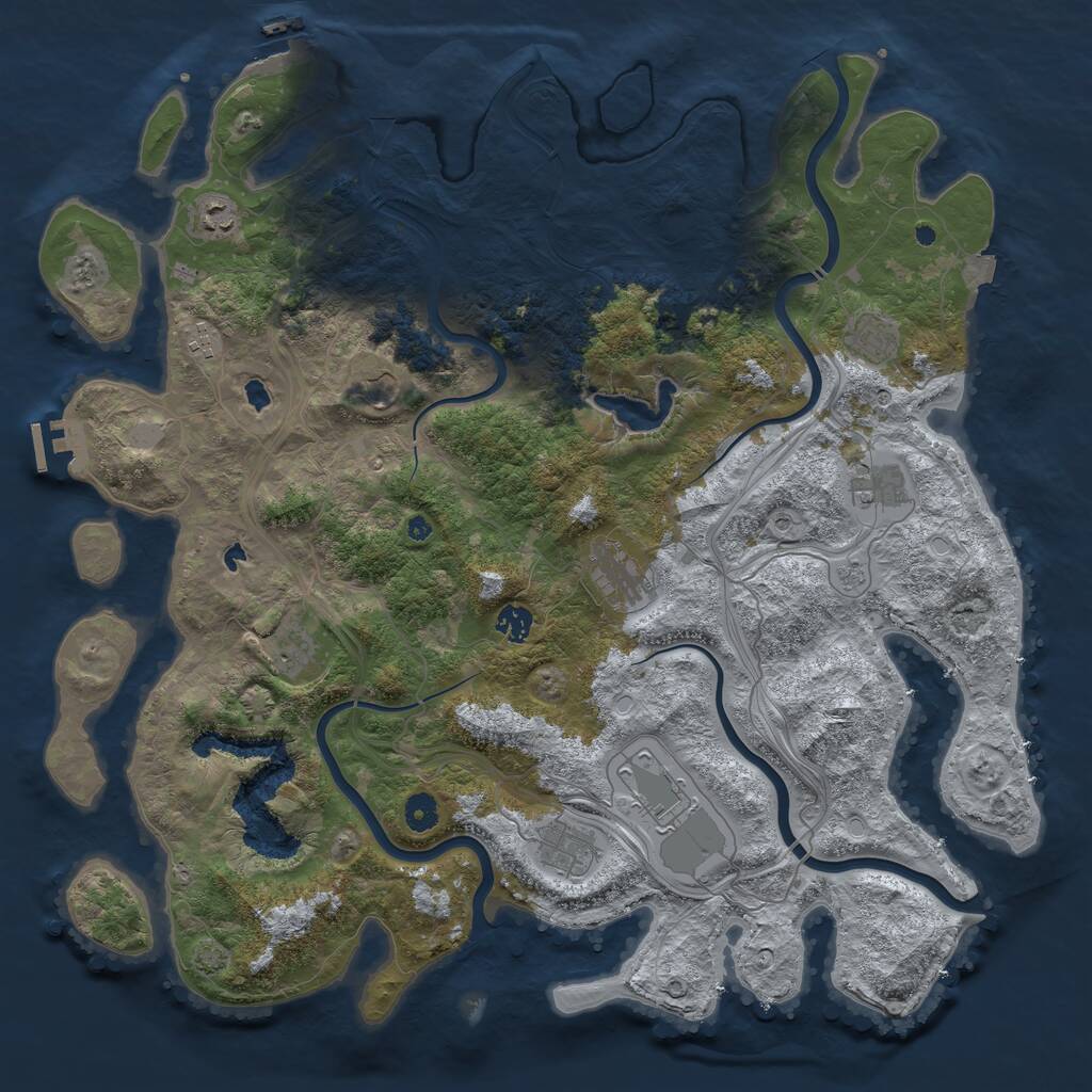 Rust Map: Procedural Map, Size: 4500, Seed: 161934183, 16 Monuments
