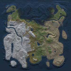 Thumbnail Rust Map: Procedural Map, Size: 4000, Seed: 1135206393, 16 Monuments