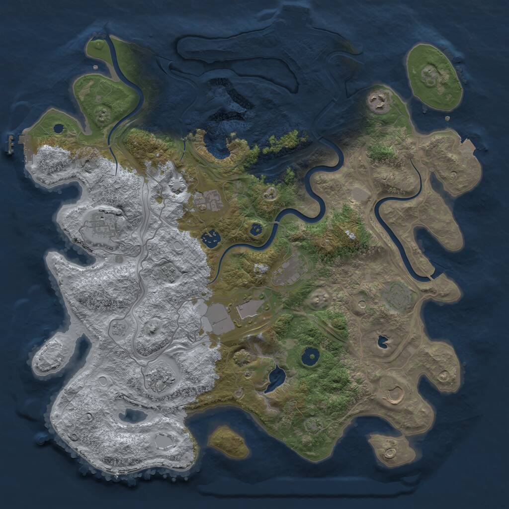 Rust Map: Procedural Map, Size: 4250, Seed: 158622344, 16 Monuments