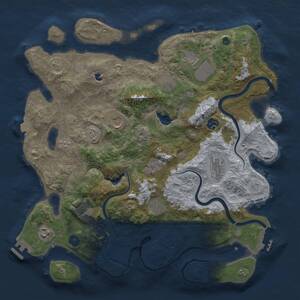 Thumbnail Rust Map: Procedural Map, Size: 4000, Seed: 307417029, 16 Monuments