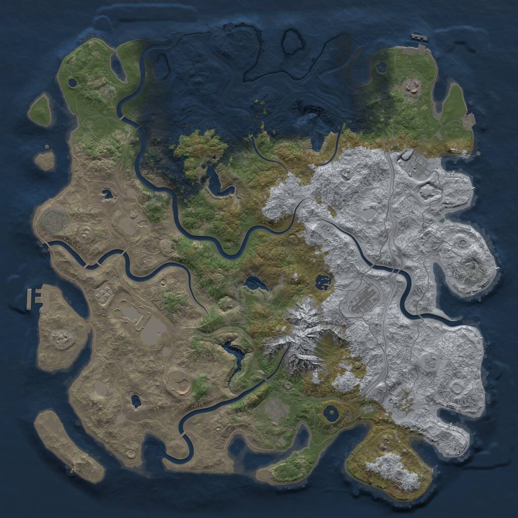 Rust Map: Procedural Map, Size: 5000, Seed: 1581243728, 17 Monuments