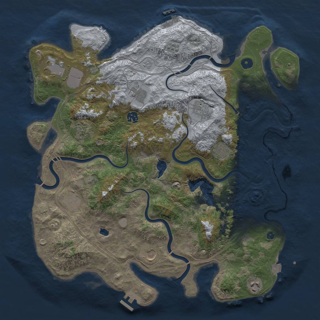 Rust Map: Procedural Map, Size: 4250, Seed: 37980345, 16 Monuments