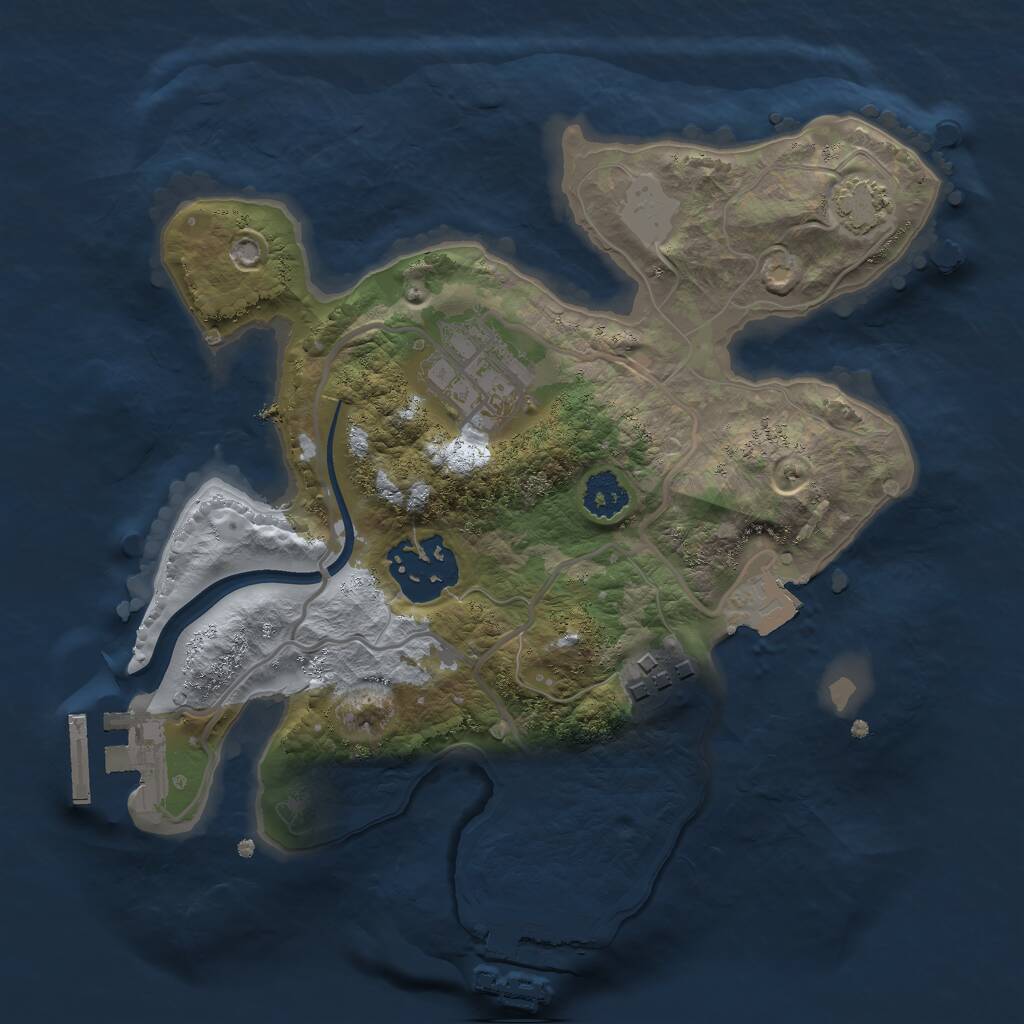 Rust Map: Procedural Map, Size: 2300, Seed: 124502194, 7 Monuments