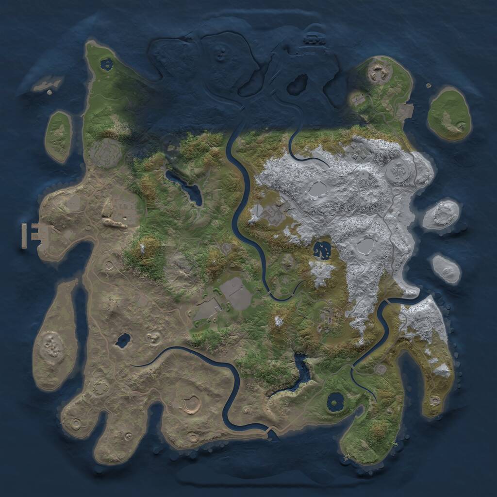 Rust Map: Procedural Map, Size: 4000, Seed: 36751383, 15 Monuments