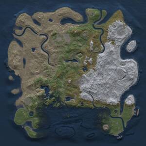 Thumbnail Rust Map: Procedural Map, Size: 4500, Seed: 801101037, 16 Monuments