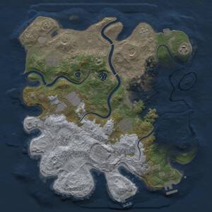 Thumbnail Rust Map: Procedural Map, Size: 3750, Seed: 608216997, 16 Monuments