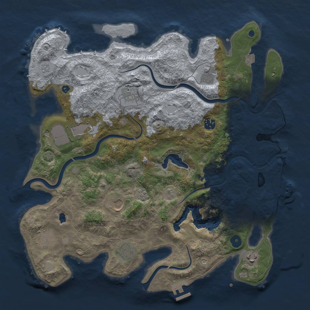Rust Map: Procedural Map, Size: 4000, Seed: 12604, 15 Monuments