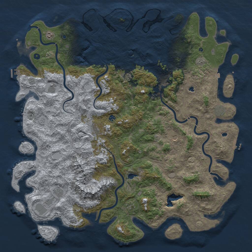 Rust Map: Procedural Map, Size: 6000, Seed: 15195, 17 Monuments