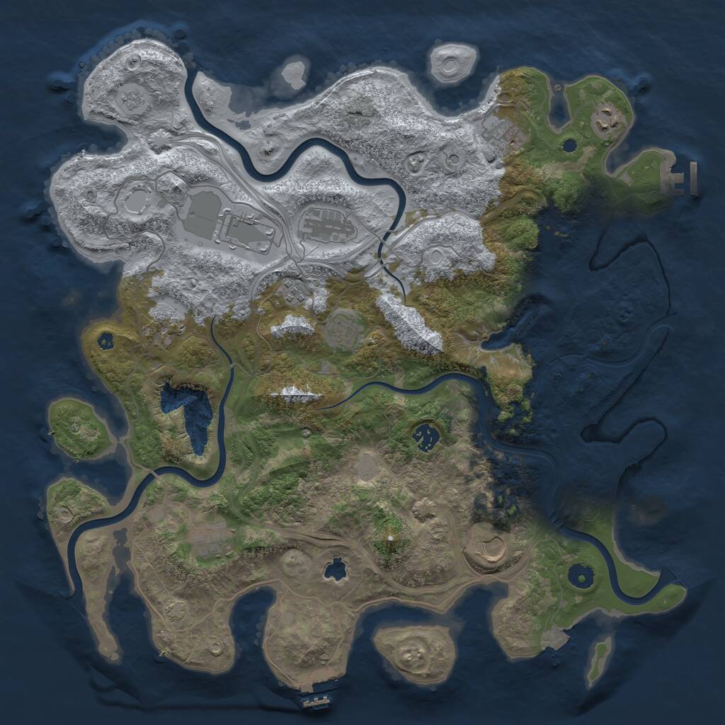 Rust Map: Procedural Map, Size: 4250, Seed: 1711928135, 16 Monuments